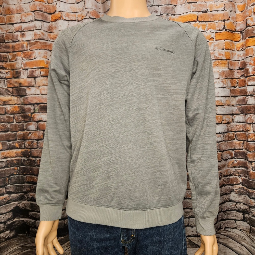 Columbia Mens Heathered Grey Crewneck Sweatshirt Raglan Sleeve XO1440 Size M